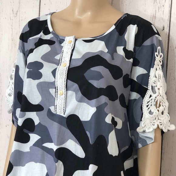 NWT LOVEU.DEAR Embroidered Lace Blouse - Picture 3 of 10